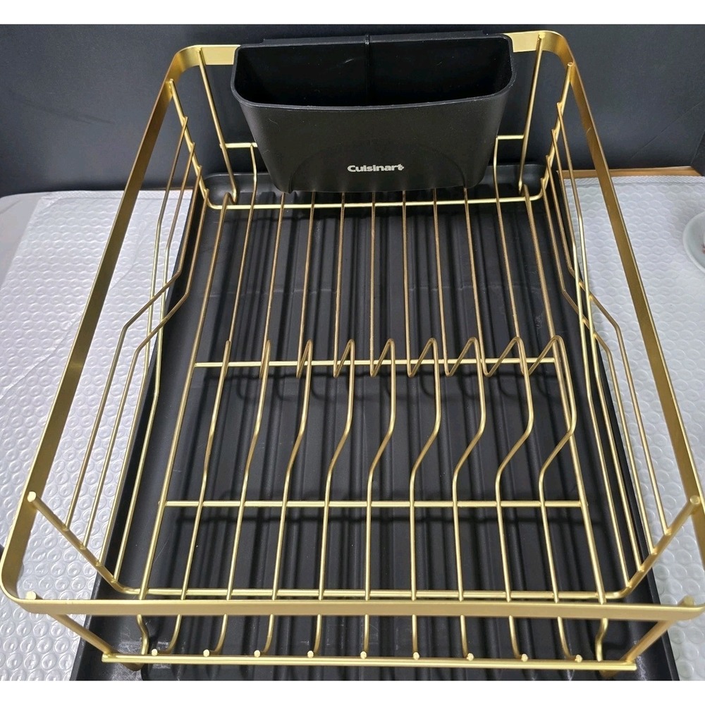 Cuisinart Dish Drain Gold Black EUC 17"x12"x6"